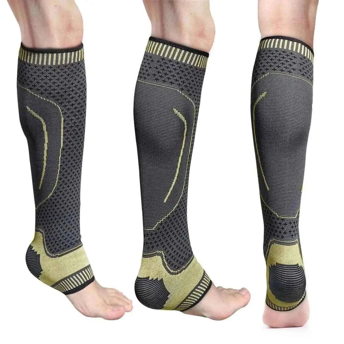 Premium Ankle Compression Sleeves Ankle Calf Compression Sleeve Copper-gold-Size M