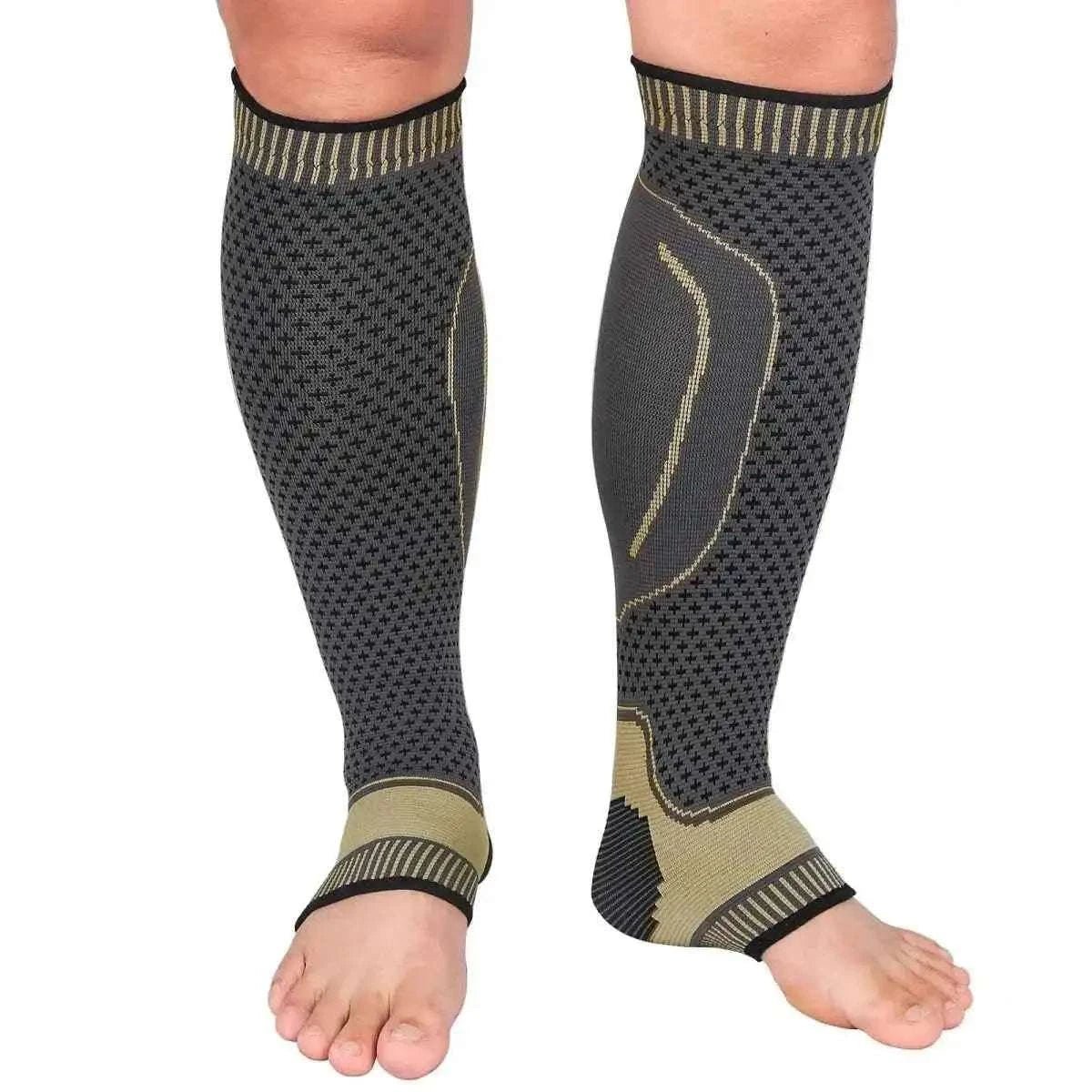 Premium Ankle Compression Sleeves Ankle Calf Compression Sleeve Copper-gold-Size S